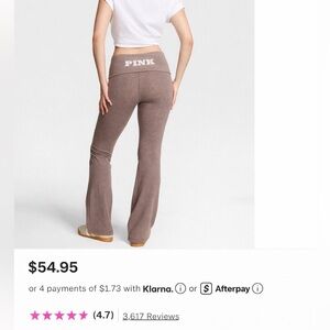 All Day Cotton Fold-Over Flare Leggings Victoria’s Secret / Pink